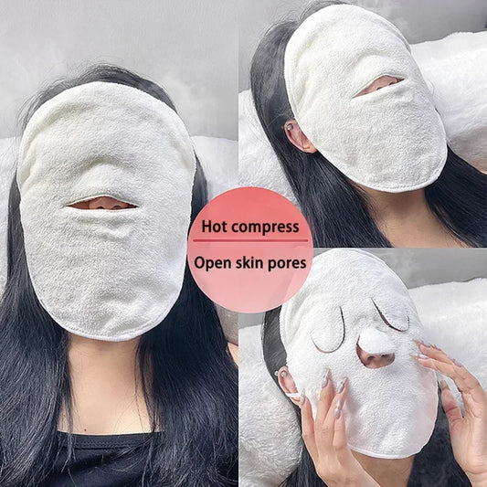 Cotton Skin Care Mask Hot Compress Towel for Facial Beauty Pore Cleaning Steamed Wet Towel Tool for Eye Care